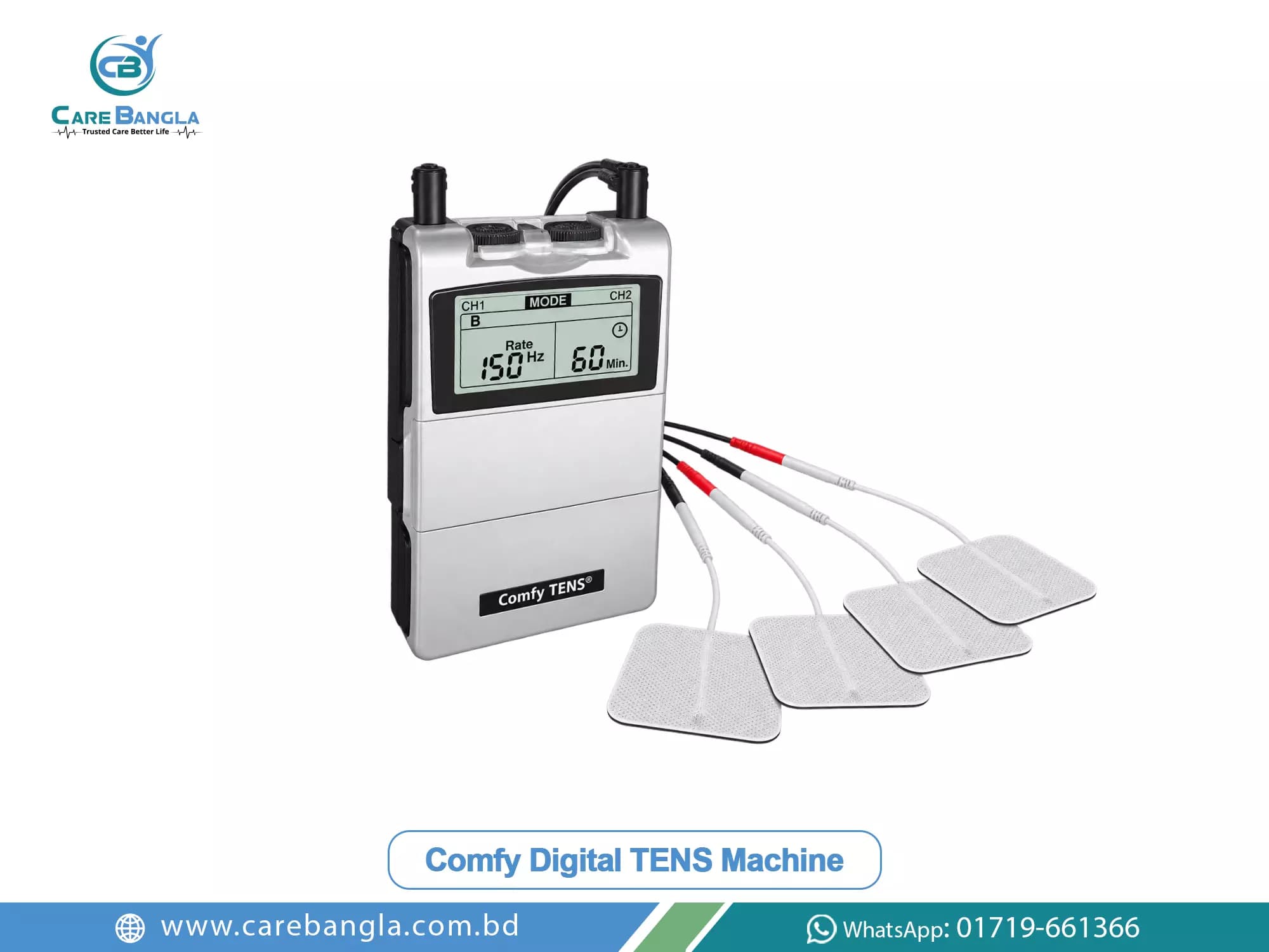 Comfy Digital TENS Machine Price in Bangladesh — Comfy digital TENS therapy machine with LCD display and electrode pads