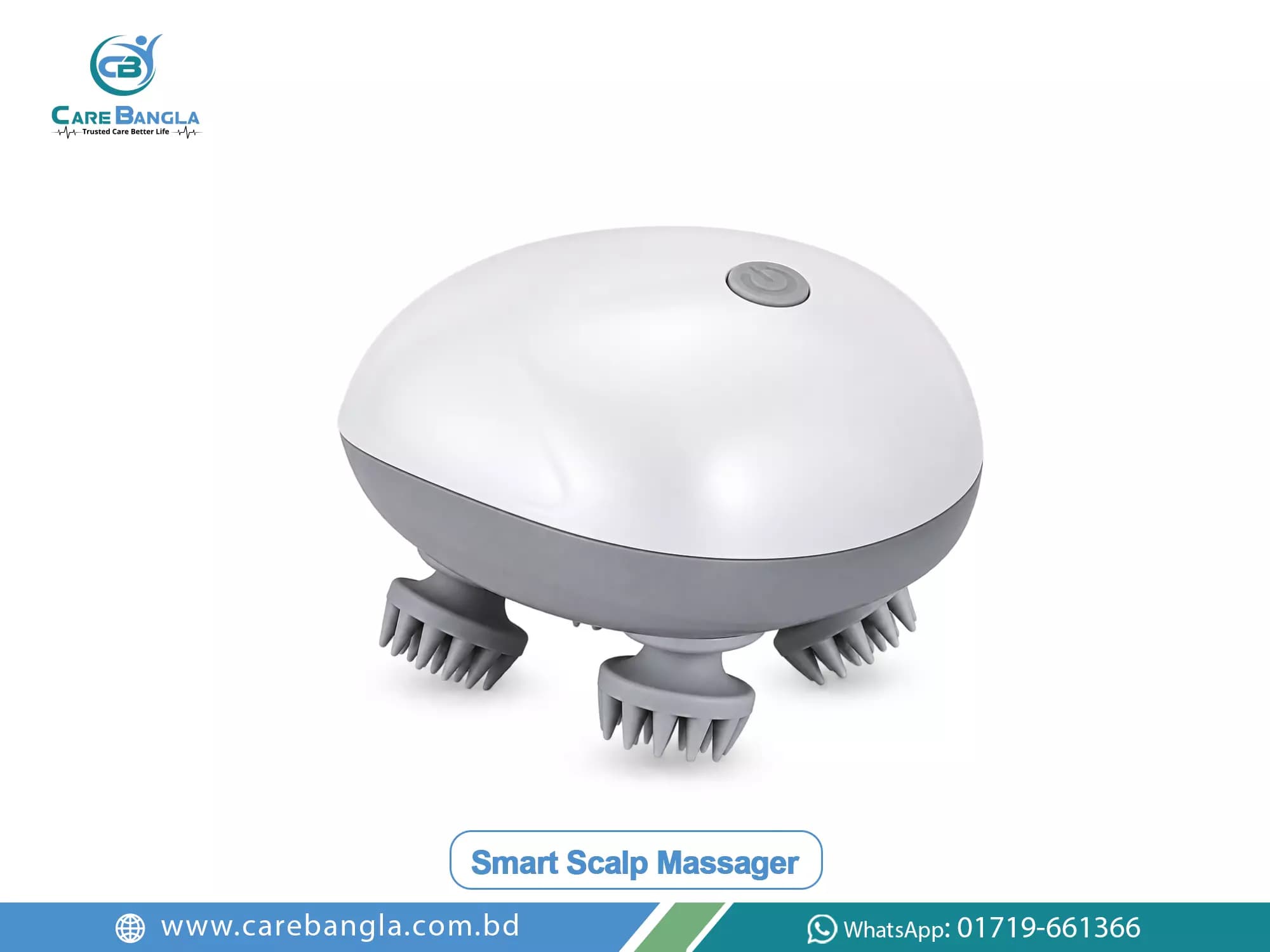 Smart Scalp Massager Price in Bangladesh — handheld electric scalp massager with silicone nodes