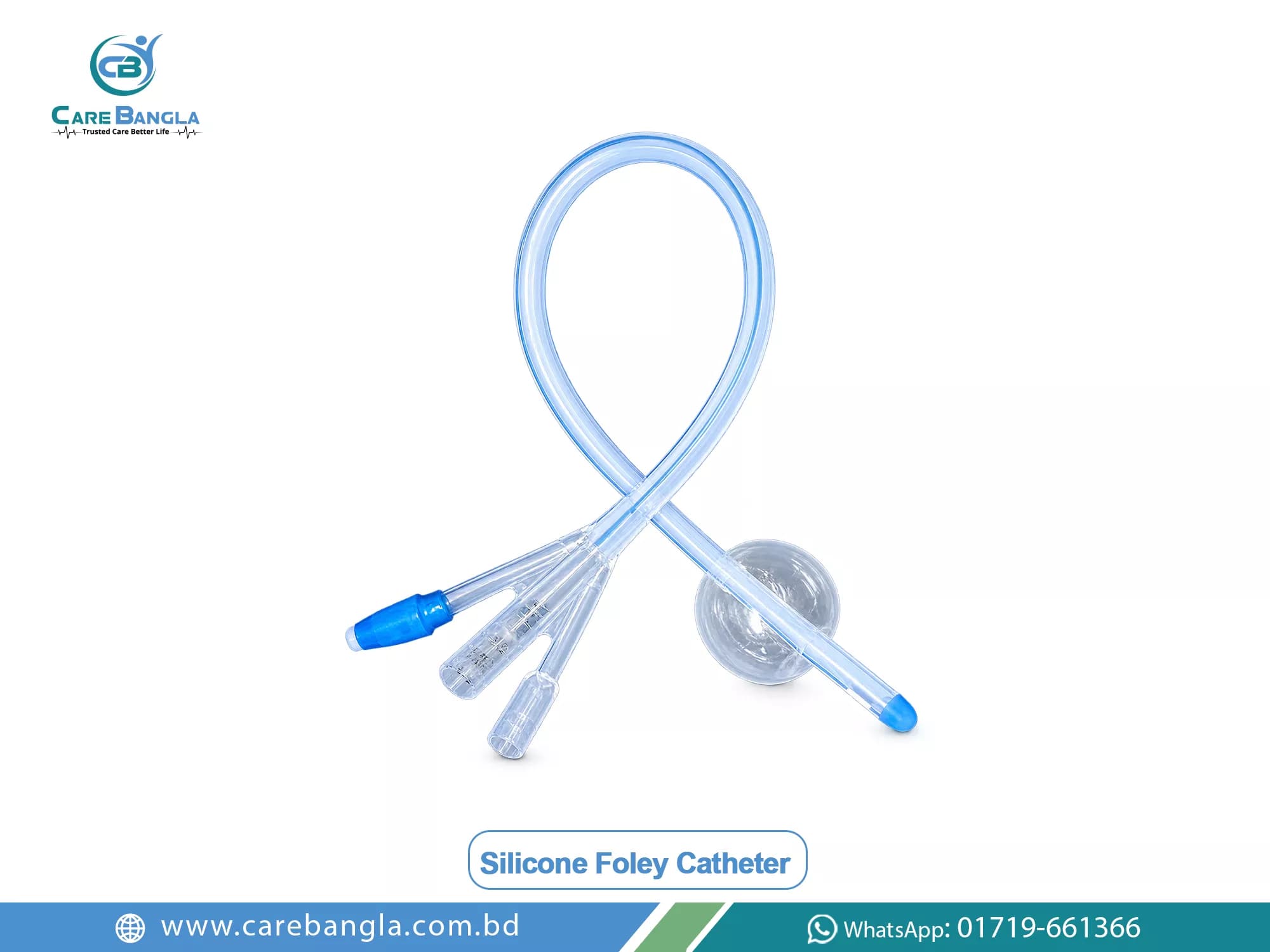 Silicone Foley Catheter Price in Bangladesh — all-silicone Foley catheter with inflation valve and balloon