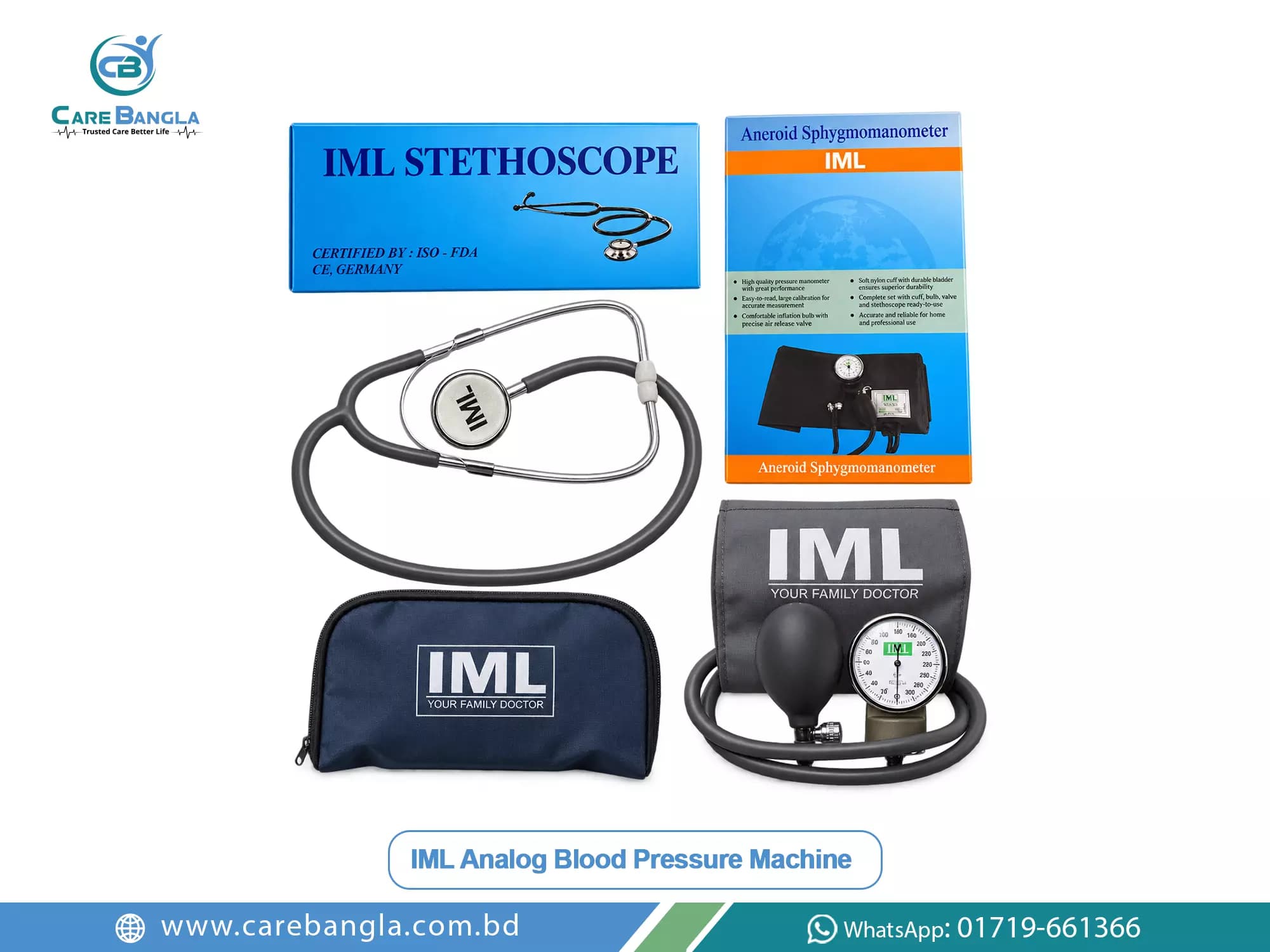 IML Analog Blood Pressure Machine Price in Bangladesh IML Analog Blood Pressure Machine Price in Bangladesh — IML analog aneroid blood pressure machine with adult cuff and inflation bulb