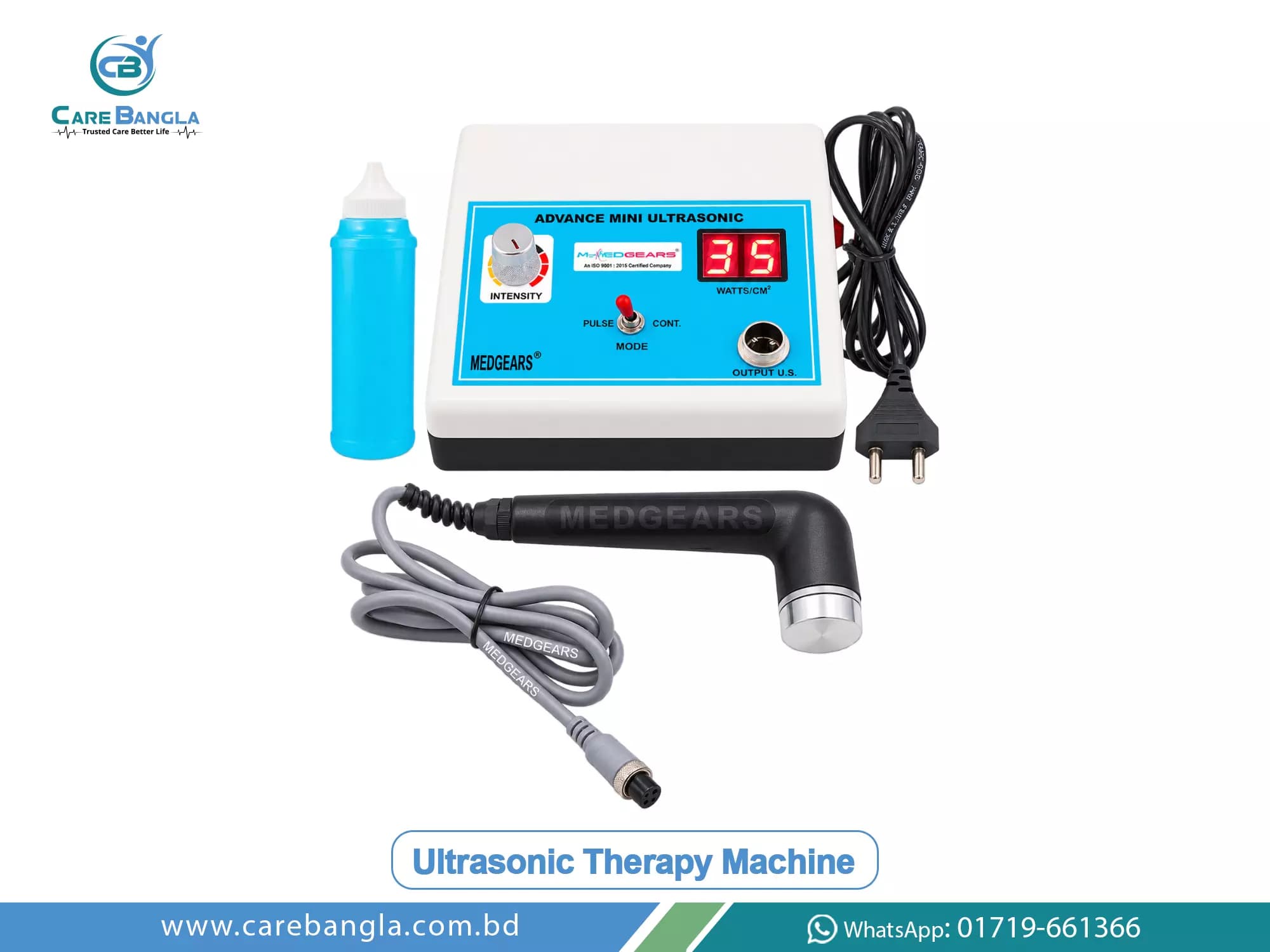 Ultrasonic Therapy Machine Price in Bangladesh Ultrasonic Therapy Machine Price in Bangladesh — MEDGEARS advance mini ultrasonic therapy machine with applicator head and coupling gel