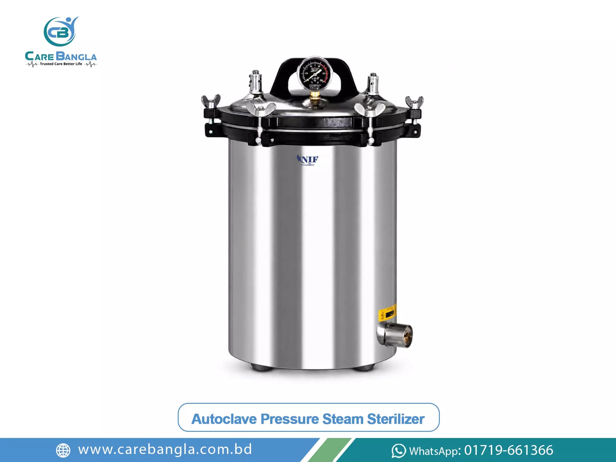 Autoclave Pressure Steam Sterilizer Price in Bangladesh Autoclave Pressure Steam Sterilizer Price in Bangladesh — portable vertical pressure steam autoclave in stainless steel with swing bolt lid, pressure gauge and drain valve