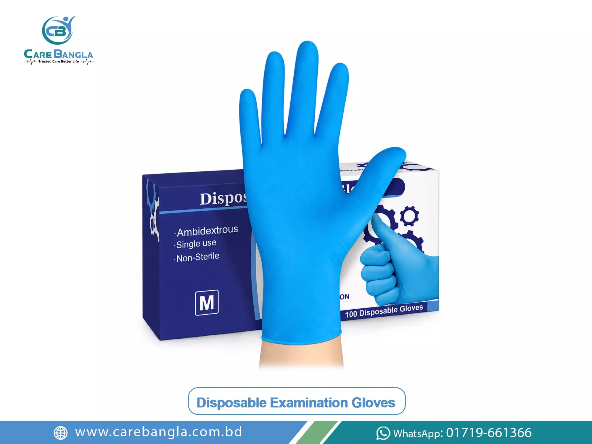 Disposable Examination Gloves Price in Bangladesh Disposable Examination Gloves Price in Bangladesh — box of 100 blue nitrile disposable examination gloves marked ambidextrous, single use and non-sterile