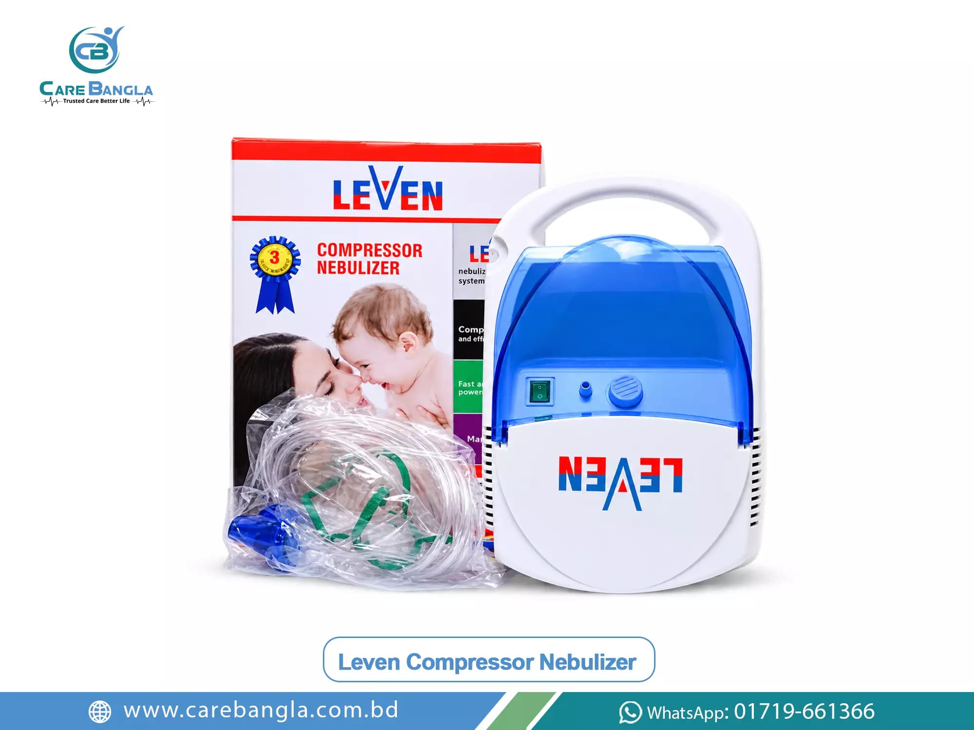 Leven Compressor Nebulizer Price in Bangladesh Leven Compressor Nebulizer Price in Bangladesh — Leven compressor nebuliser with medication cup, tubing and masks