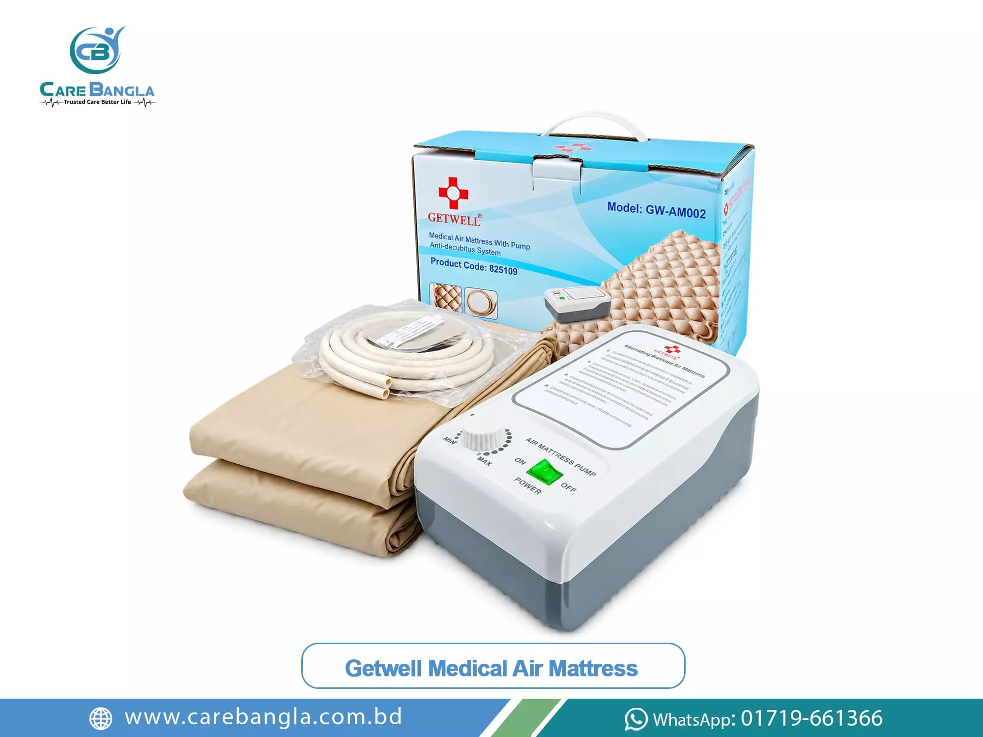 Getwell Medical Air Mattress Price in Bangladesh Getwell Medical Air Mattress Price in Bangladesh — Getwell medical alternating air mattress overlay with adjustable pump