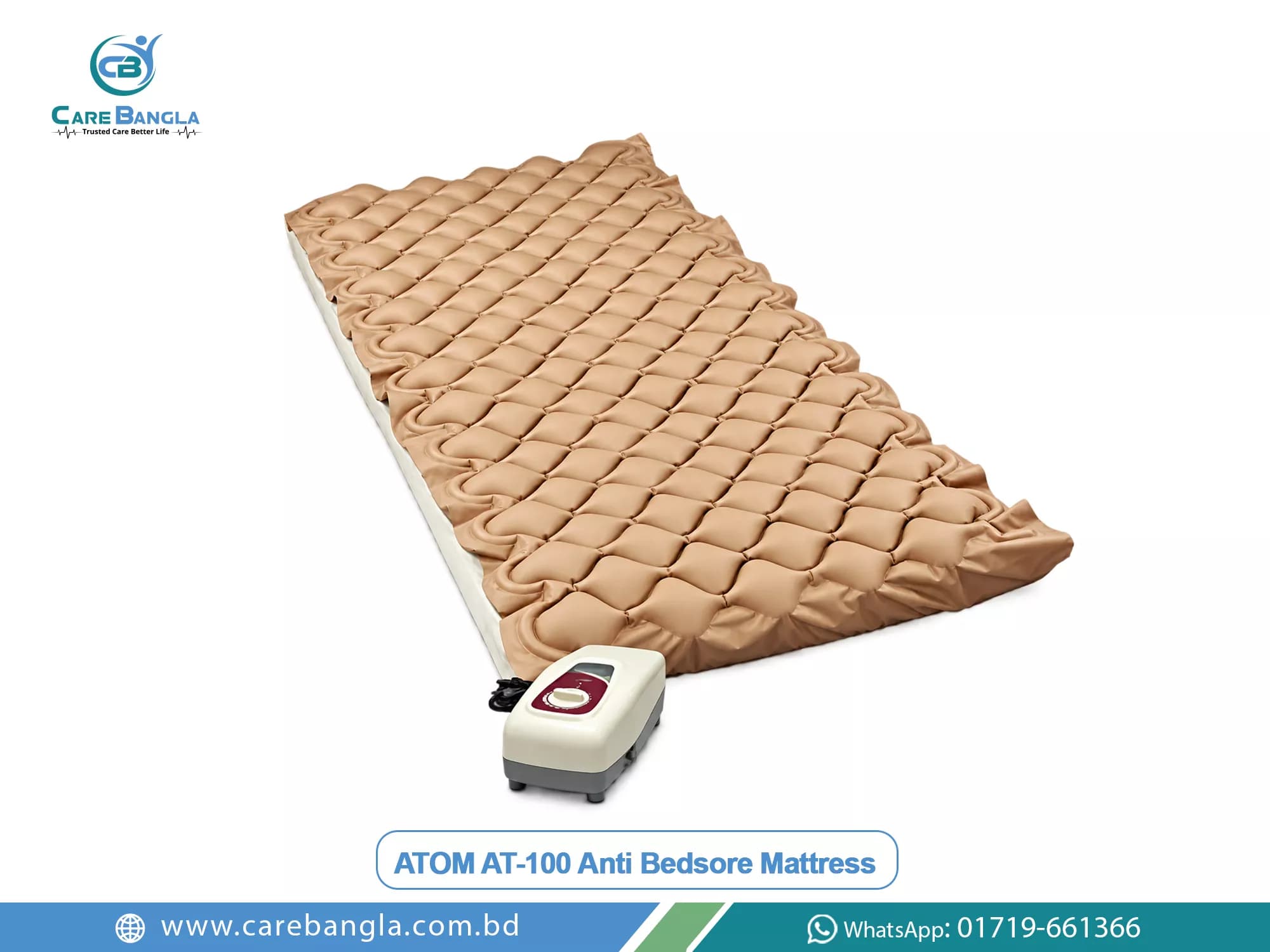 ATOM AT-100 Anti Bedsore Mattress Price in Bangladesh ATOM AT-100 Anti Bedsore Mattress Price in Bangladesh — ATOM Medical AT-100 anti-decubitus bubble mattress with adjustable pump