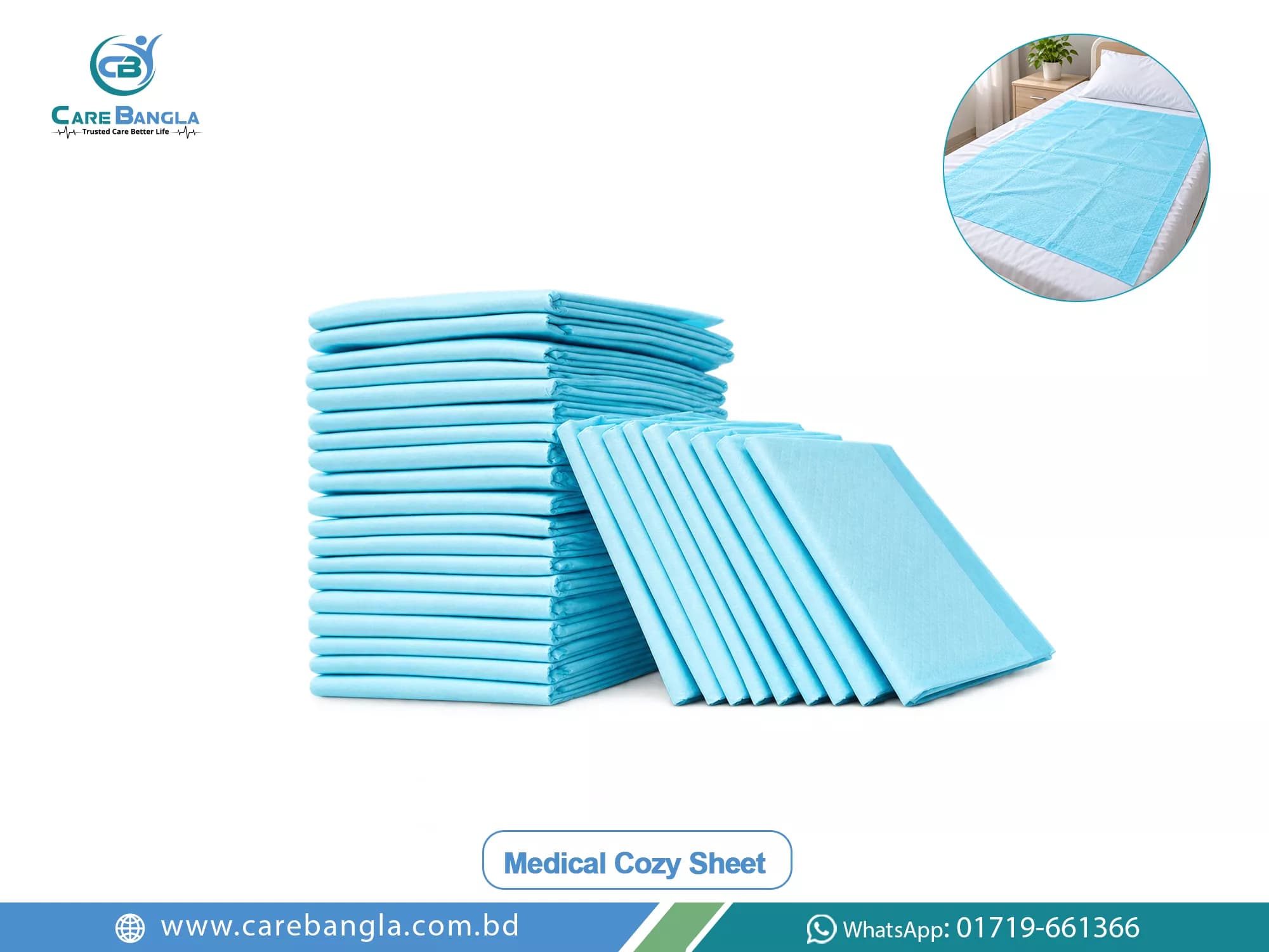 Medical Cozy Sheet Price in Bangladesh Medical Cozy Sheet Price in Bangladesh — pack of ten disposable medical underpads with absorbent core and waterproof backing