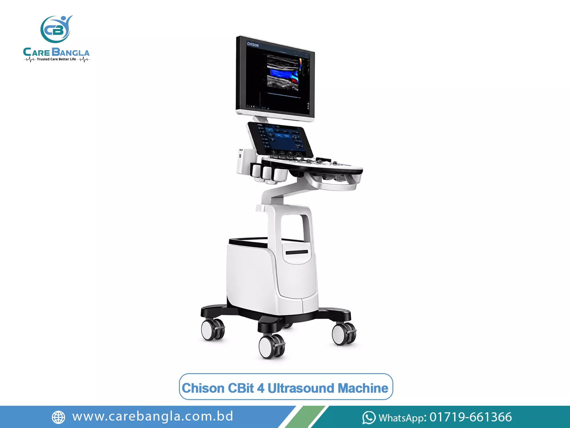 Chison CBit 4 Ultrasound Machine Price in Bangladesh Chison CBit 4 Ultrasound Machine Price in Bangladesh — Chison CBit 4 digital 4D colour Doppler ultrasound console on its trolley